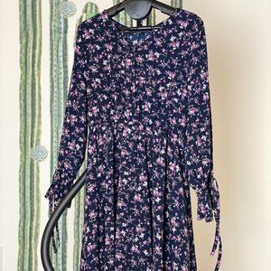 Long Sleeve Midi Flower Dress